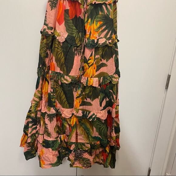 Farm Rio Cocoa Forest Ruffle Floral Maxi Dress - Picture 8 of 9